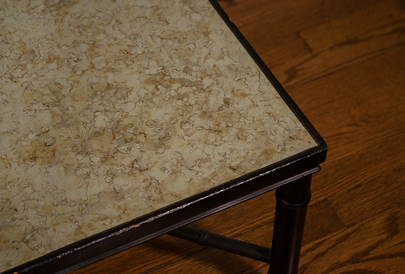 Glass Top Table w. Black Legs $25