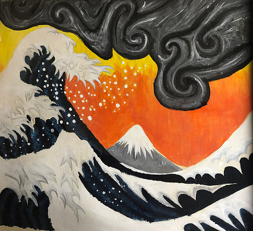 After Hokusai 5ftx5ft acrylic